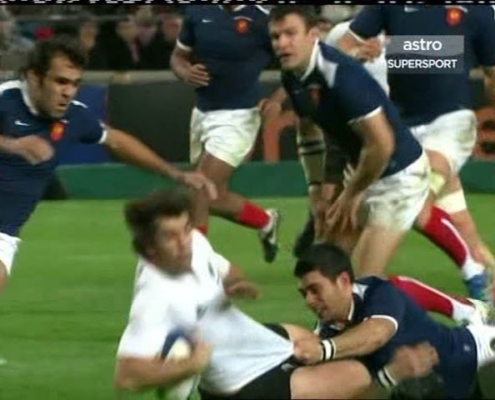 RUGBY match France vs New Zealand Conrad Smith 2
